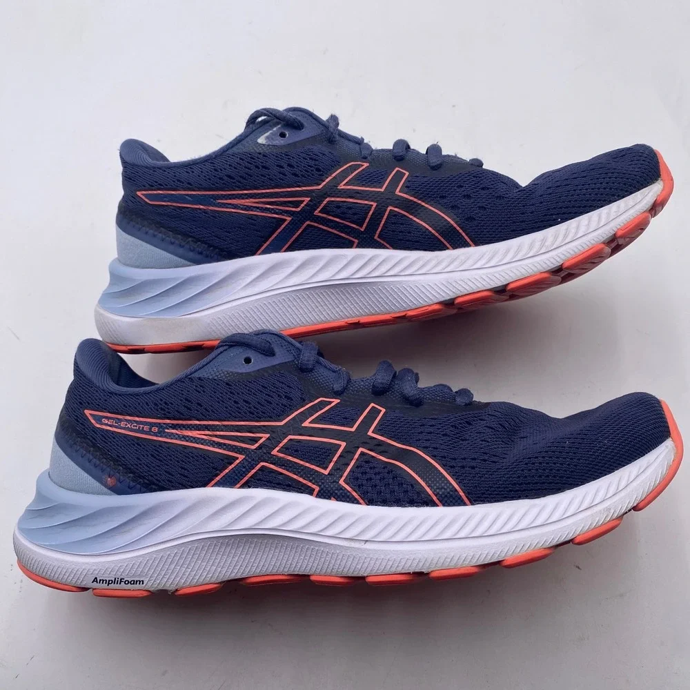ASICS Gel-Excite 8 Running Shoes Womens 8 Blue Coral Mesh Athletic Sneakers Low